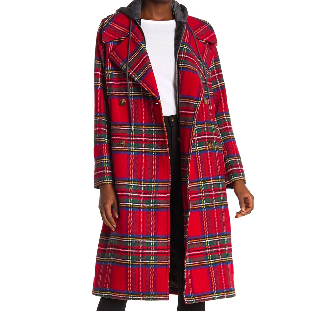 Classic Plaid Peacoat! NWOT